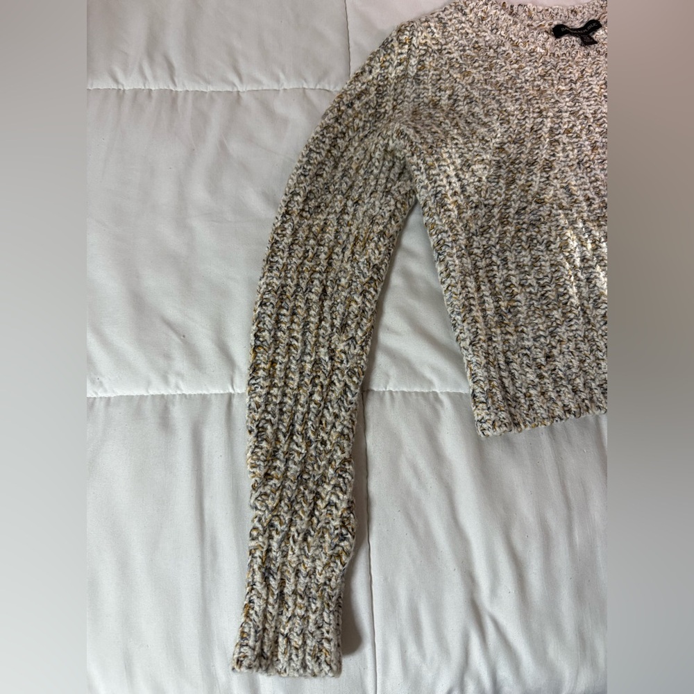 BANANA REPUBLIC Cable Knit Sweater Petite XS cropped Cabincore eclectic grandpa - Picture 10 of 11